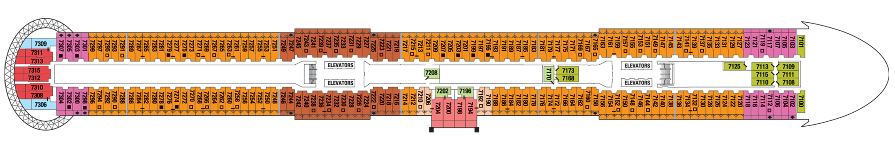 Deck 7 plan on Celebrity Edge