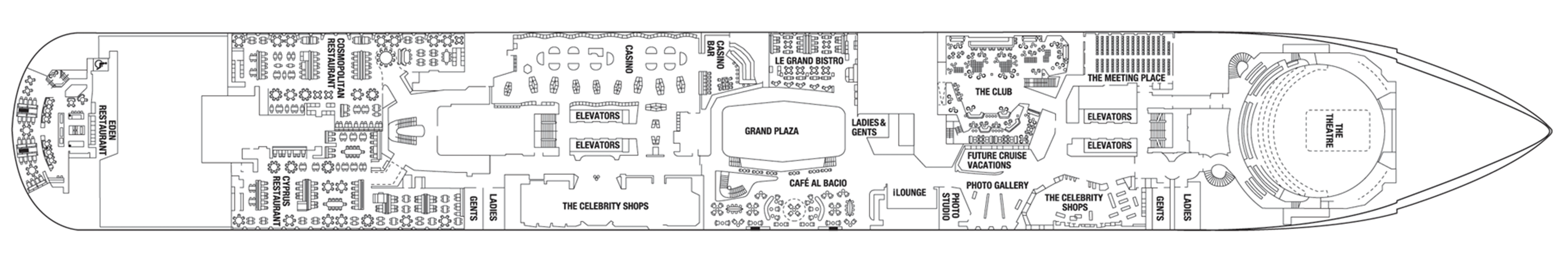 Deck 4 plan on Celebrity Edge