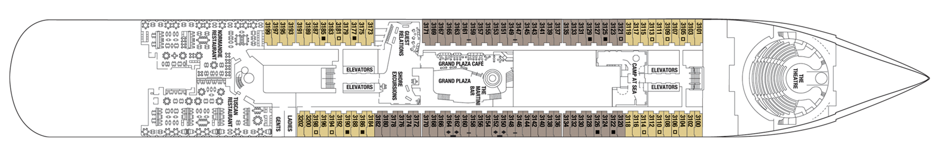 Deck 3 plan on Celebrity Edge