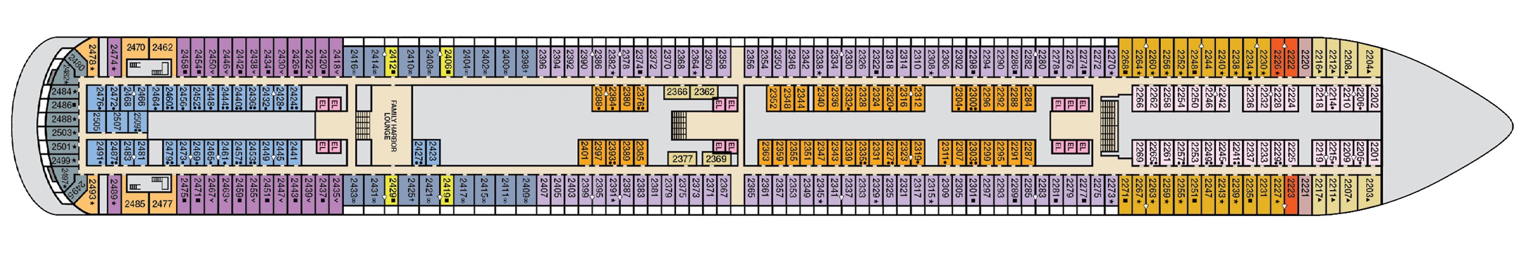 Deck 2 plan on Carnival Horizon