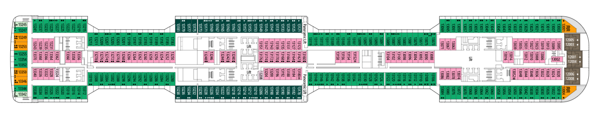 Deck 14 plan on MSC Bellissima