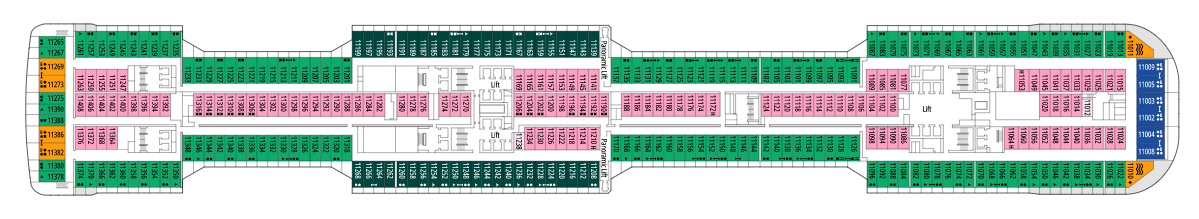 Deck 11 plan on MSC Bellissima