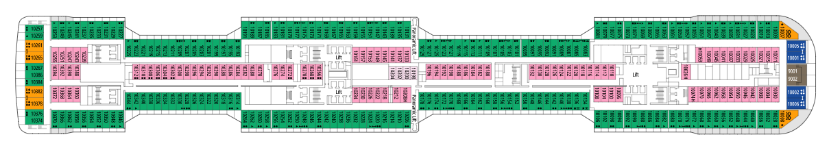 Deck 10 plan on MSC Bellissima