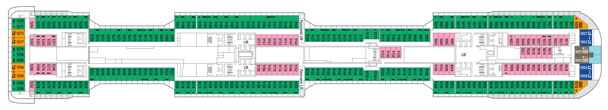 Deck 9 plan on MSC Bellissima