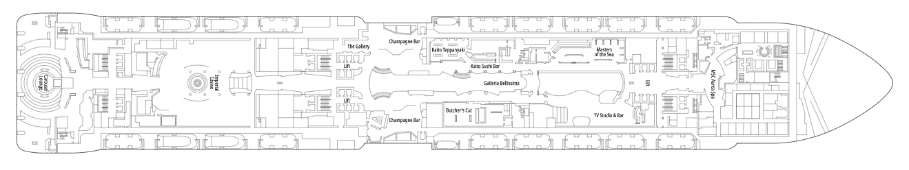Deck 7 plan on MSC Bellissima
