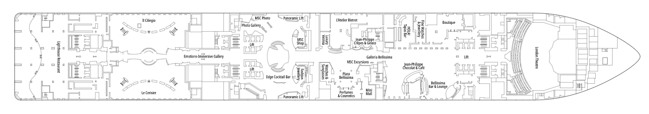 Deck 6 plan on MSC Bellissima