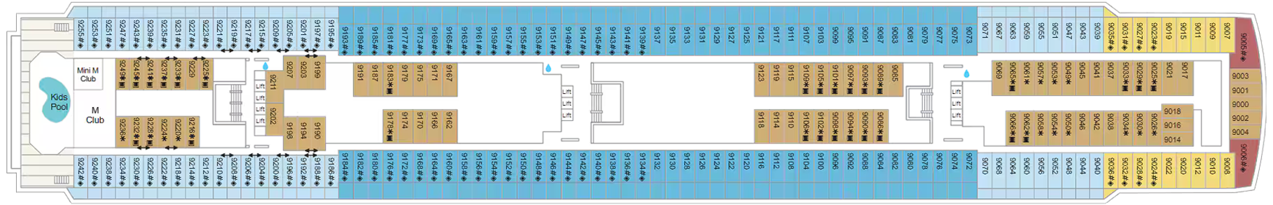 Deck 9 plan on Marella Explorer