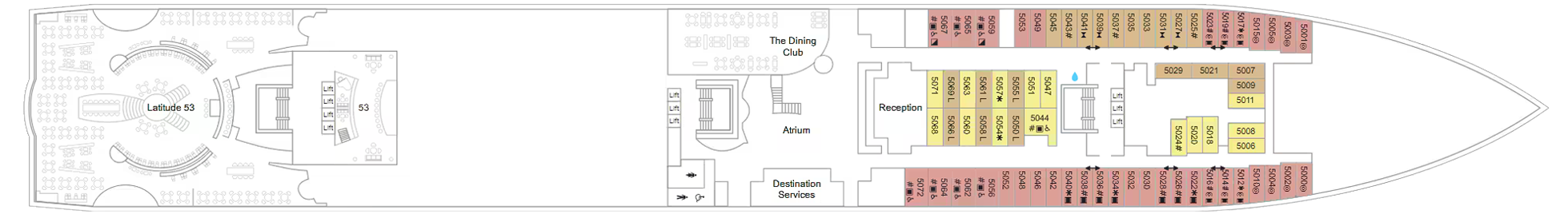 Deck 5 plan on Marella Explorer