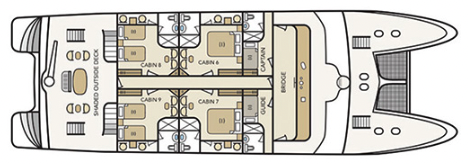 Upper Deck plan on Treasure of Galapagos