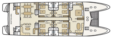 Main Deck plan on Treasure of Galapagos
