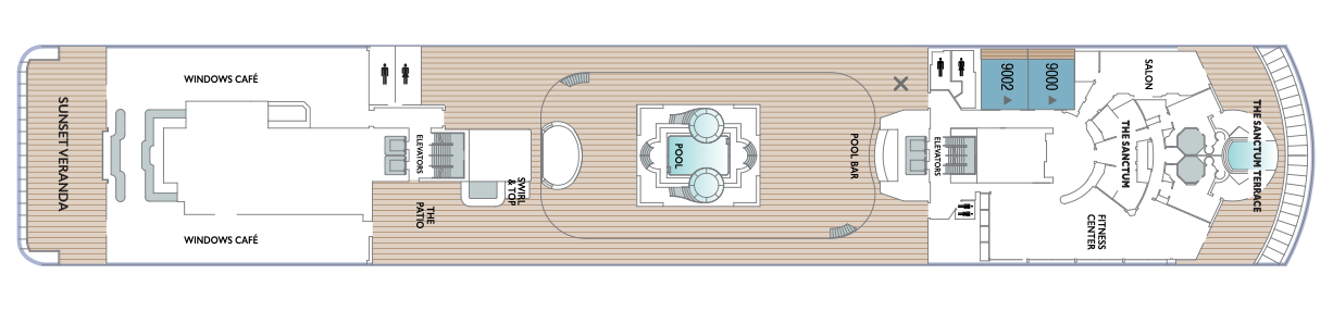 Deck 9 plan on Azamara Pursuit