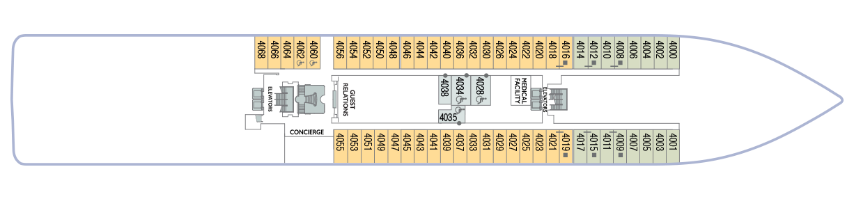 Deck 4 plan on Azamara Pursuit