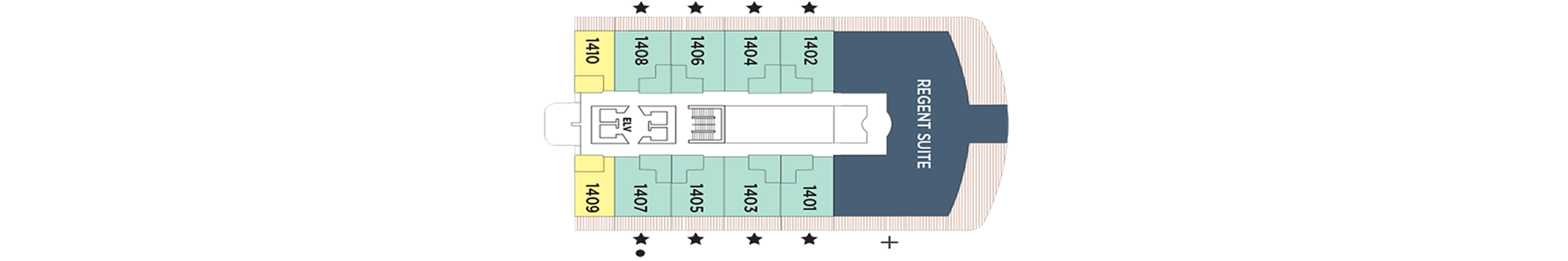 Deck 14 plan on Seven Seas Splendor