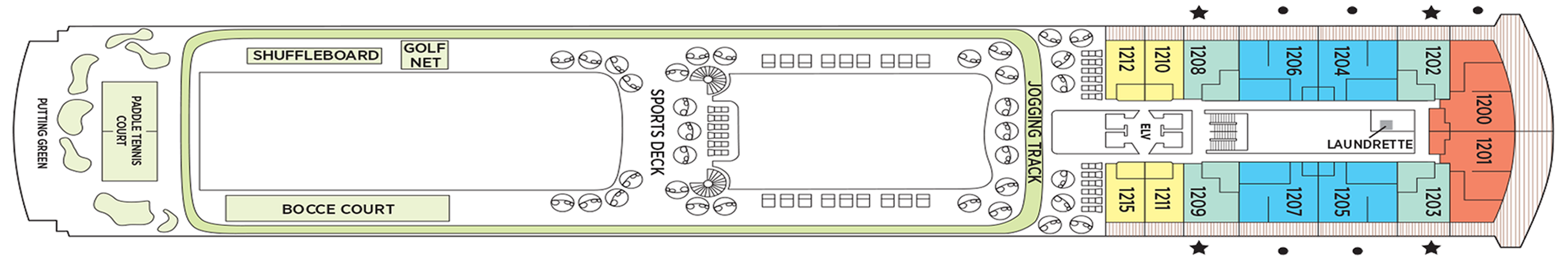Deck 12 plan on Seven Seas Splendor