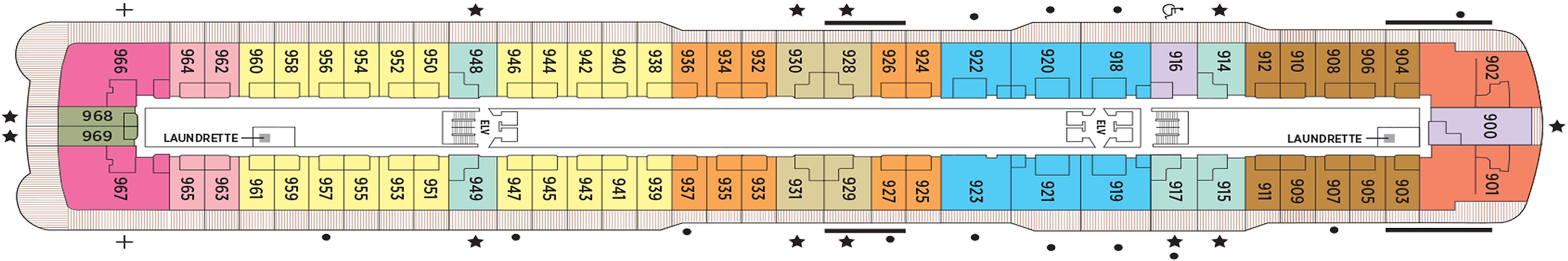 Deck 9 plan on Seven Seas Splendor