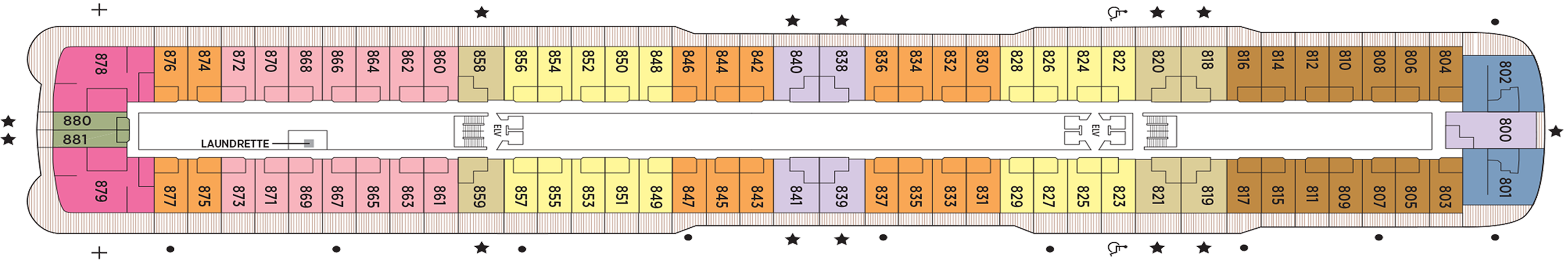 Deck 8 plan on Seven Seas Splendor