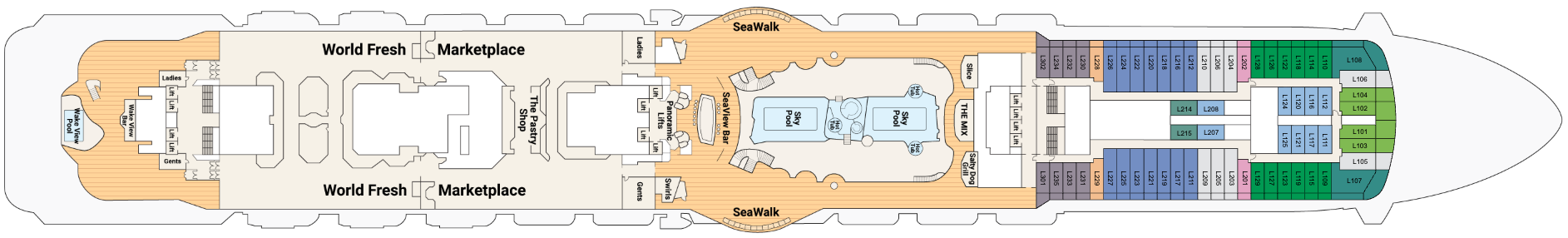 Deck 16 plan on Sky Princess