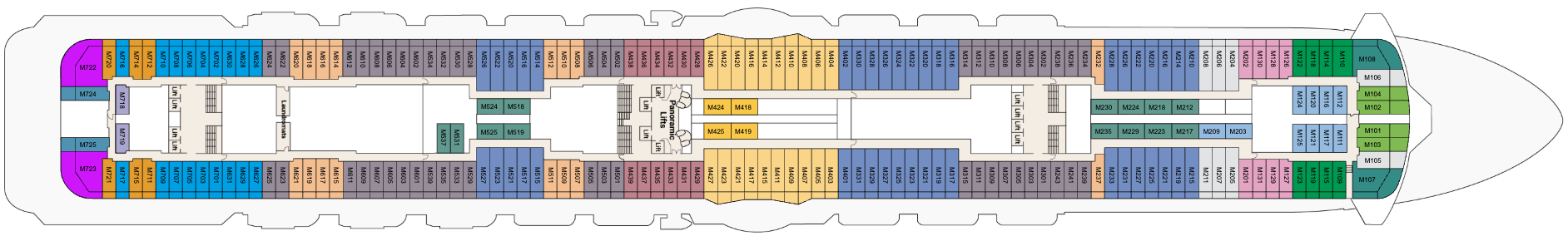 Deck 15 plan on Sky Princess