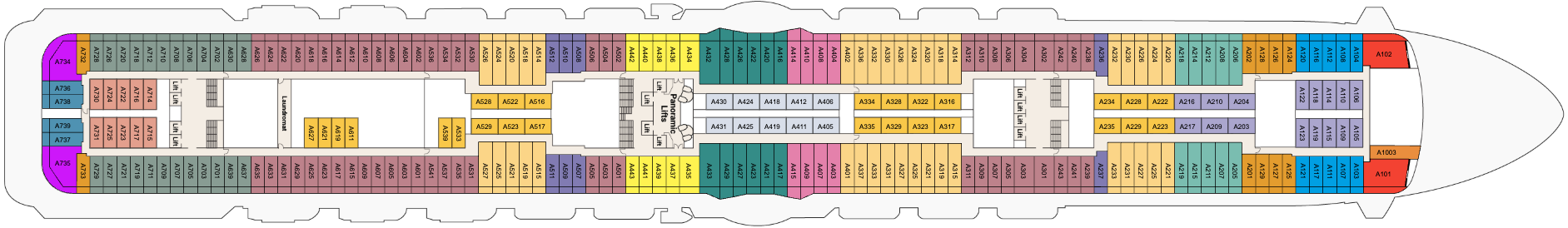 Deck 12 plan on Sky Princess