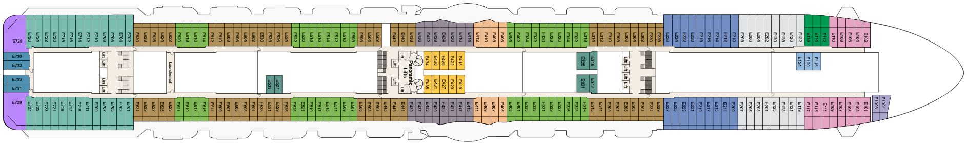 Deck 8 plan on Sky Princess