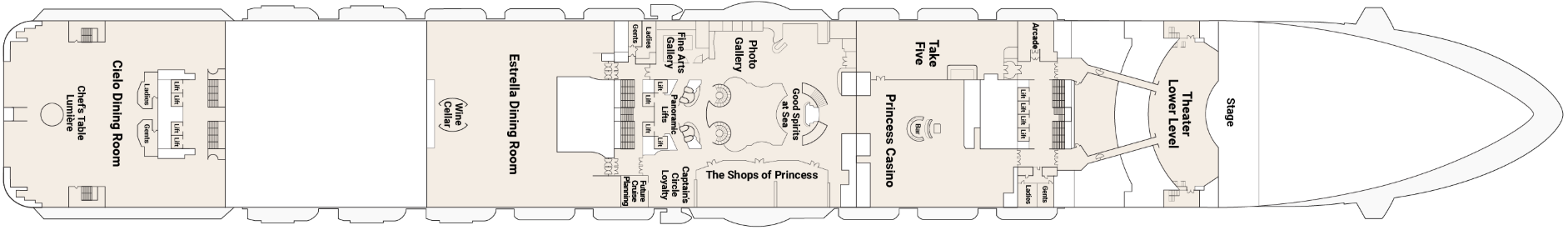 Deck 6 plan on Sky Princess