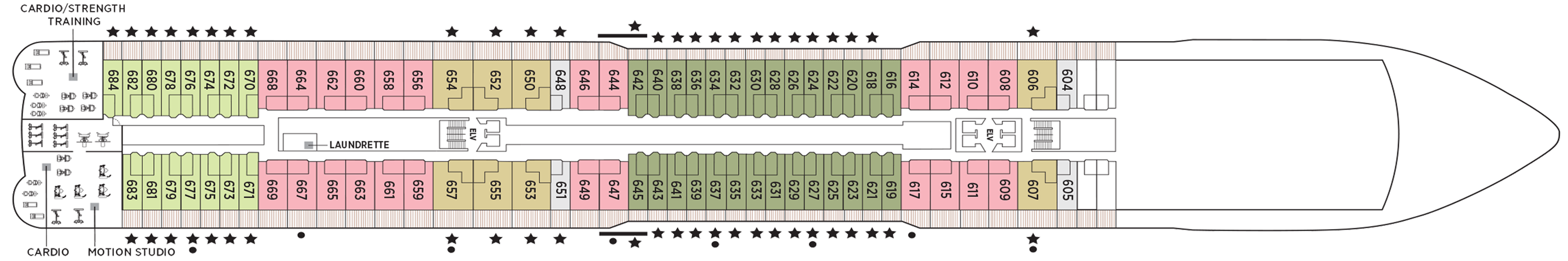 Deck 6 plan on Seven Seas Splendor