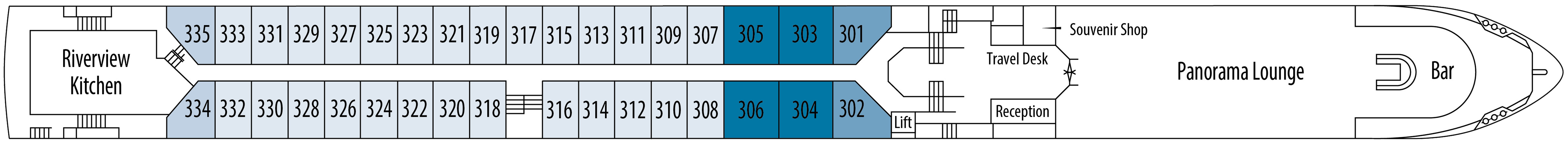 Diamond Deck plan on MS William Wordsworth