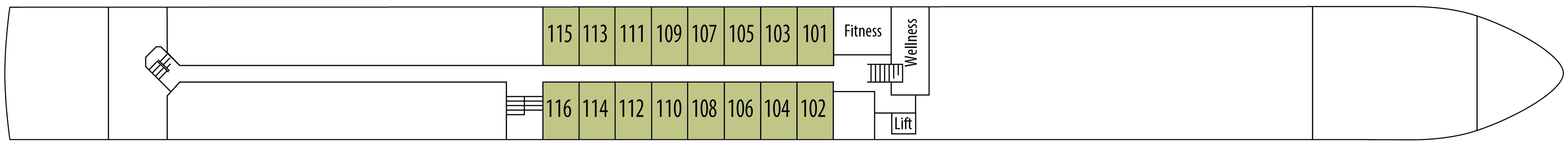 Emerald Deck plan on MS William Wordsworth