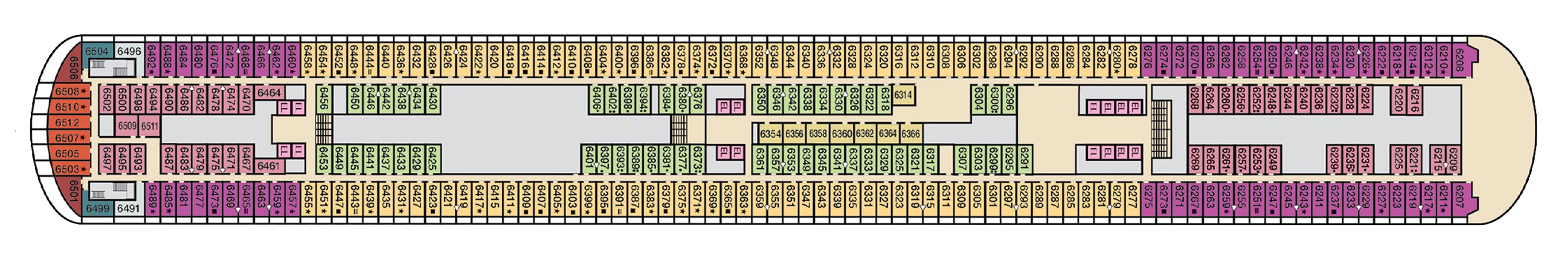 Deck 6 plan on Carnival Venezia
