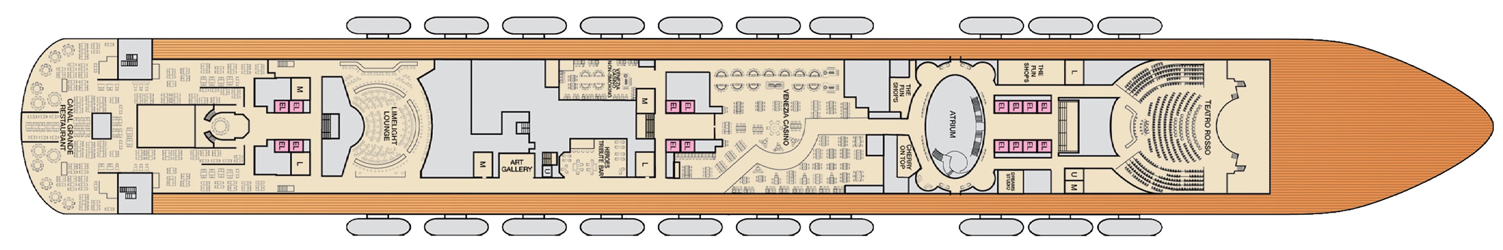 Deck 4 plan on Carnival Venezia