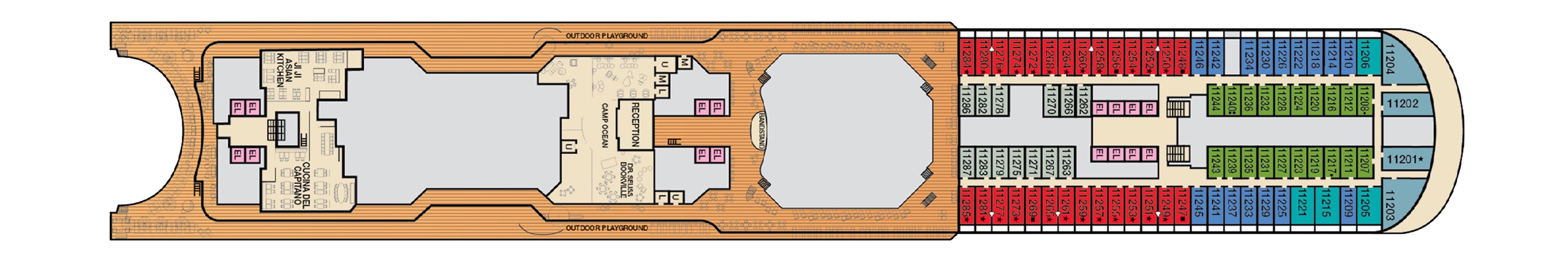 Deck 11 plan on Carnival Panorama