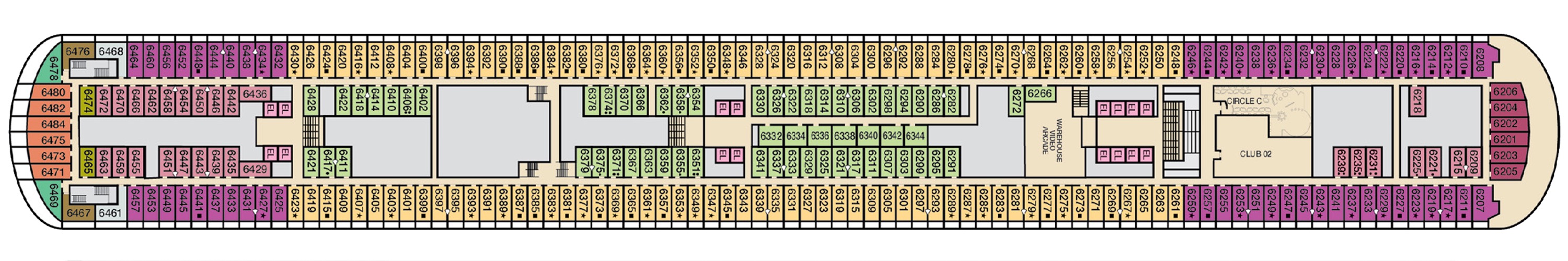 Deck 6 plan on Carnival Panorama