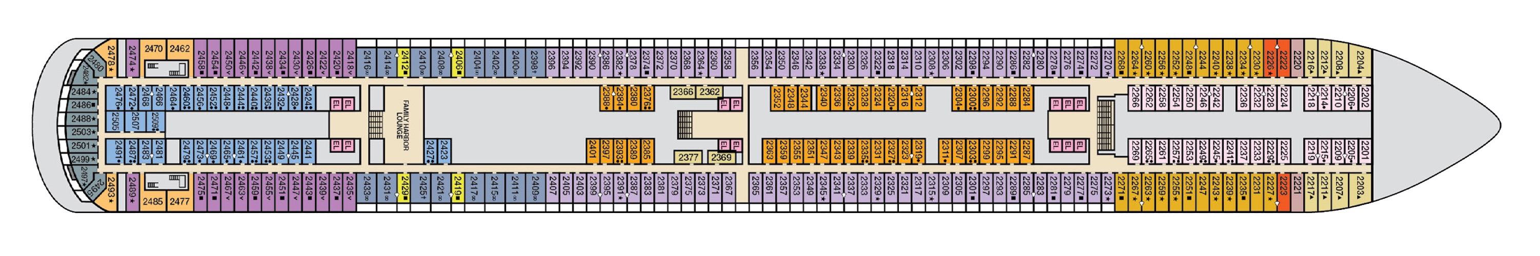 Deck 2 plan on Carnival Panorama