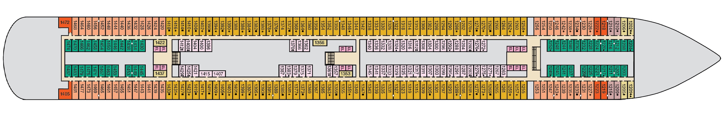 Deck 1 plan on Carnival Panorama