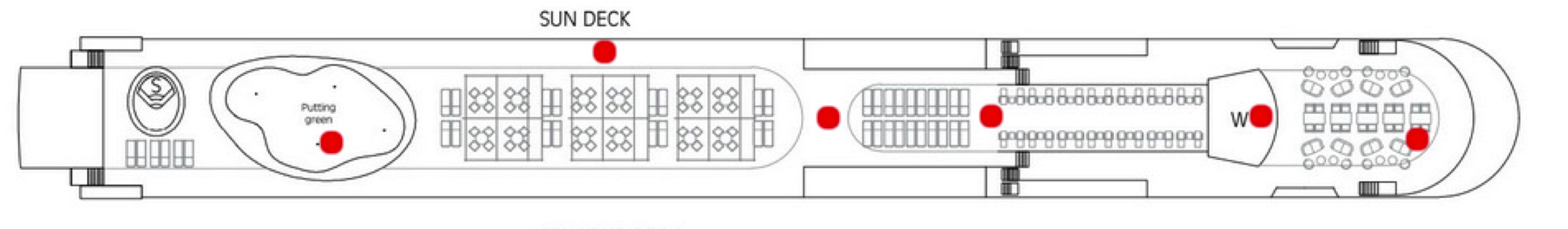 Sun Deck plan on MS George Eliot
