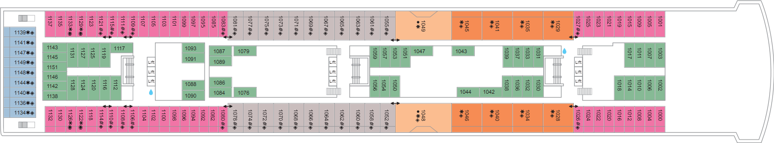 Deck 10 plan on Marella Explorer 2
