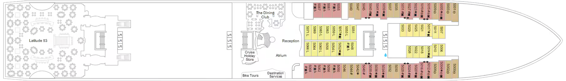 Deck 5 plan on Marella Explorer 2