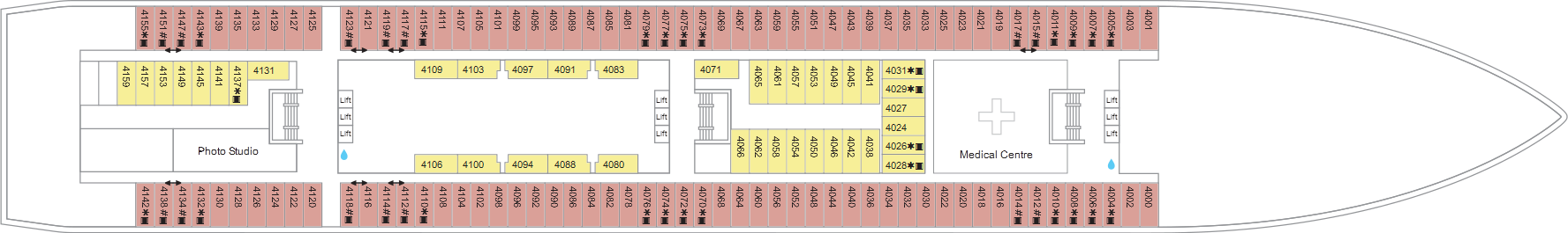 Deck 4 plan on Marella Explorer 2