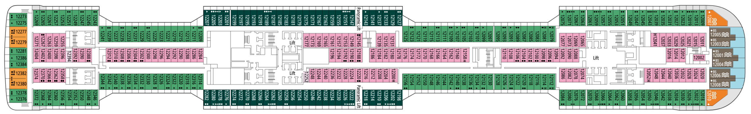 Deck 12 plan on MSC Grandiosa