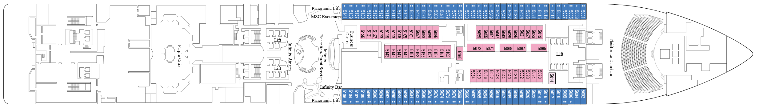 Deck 5 plan on MSC Grandiosa