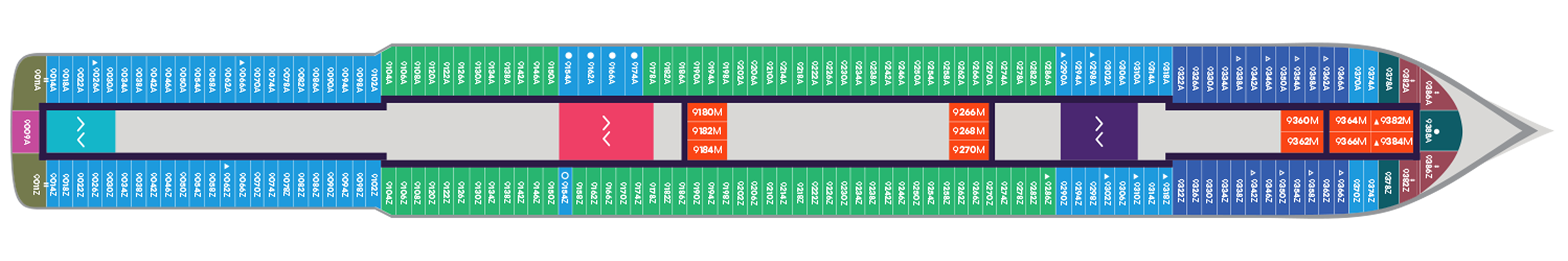 Deck 9 plan on Scarlet Lady
