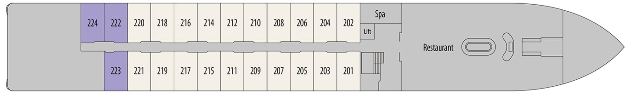 Main Deck plan on MS Douro Splendour