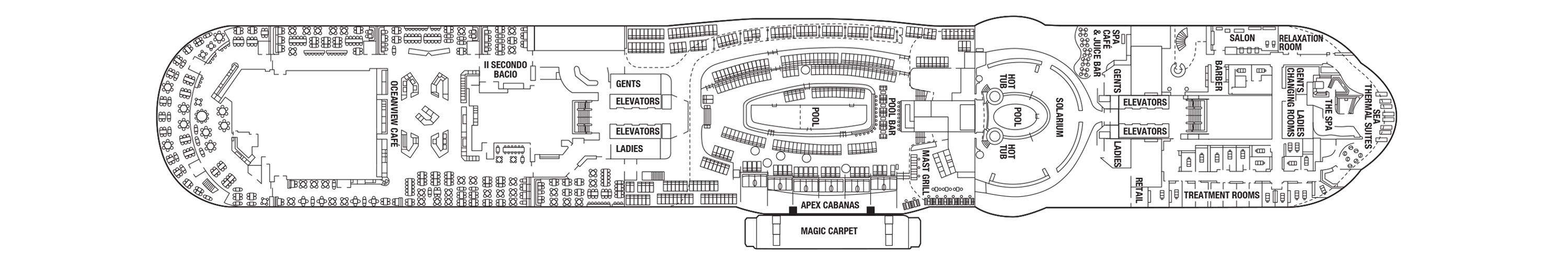Deck 14 plan on Celebrity Apex