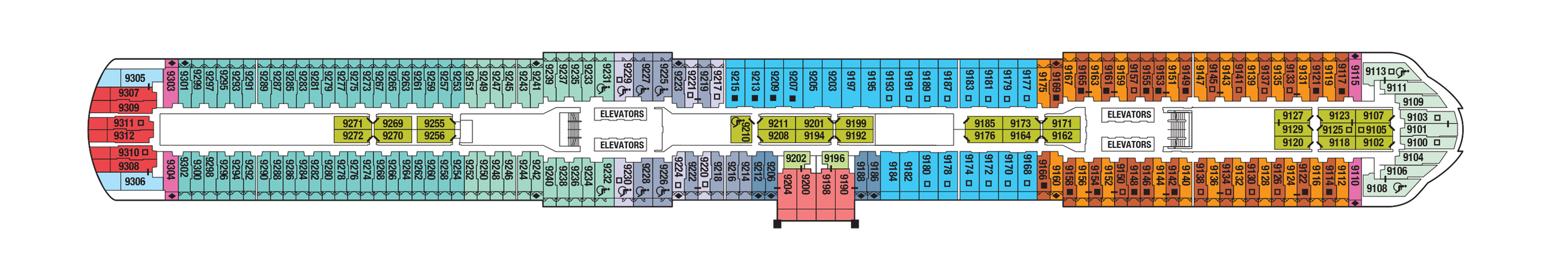 Deck 9 plan on Celebrity Apex