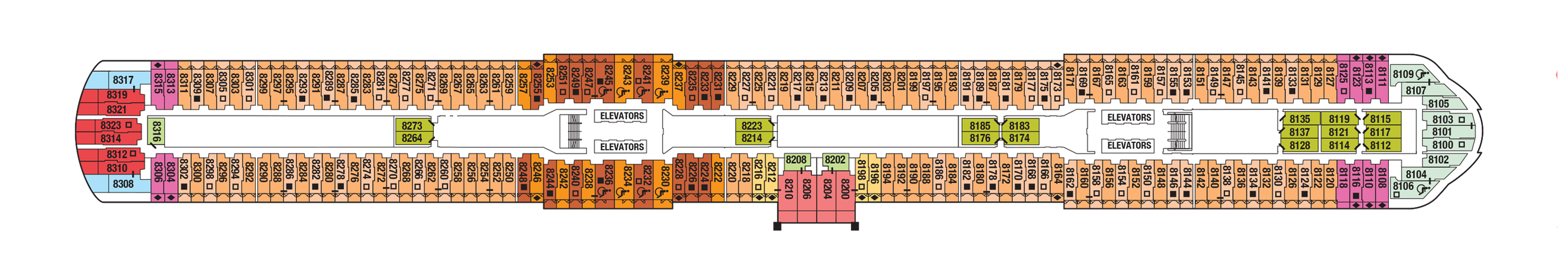 Deck 8 plan on Celebrity Apex