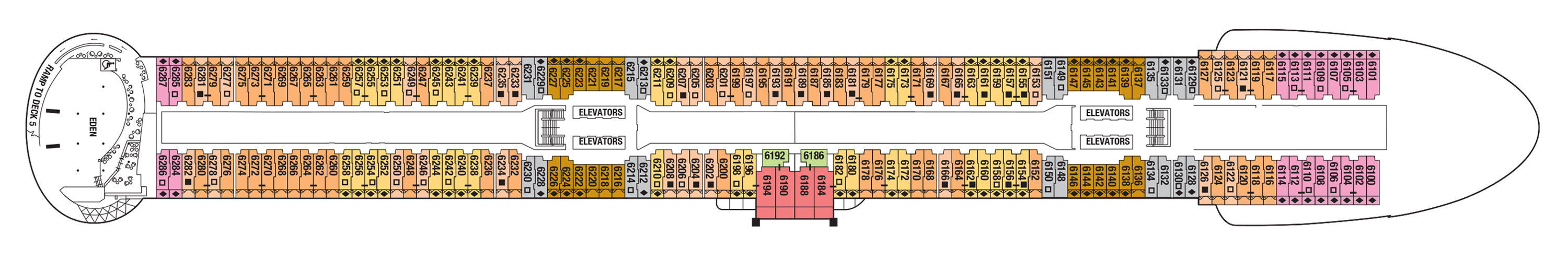 Deck 6 plan on Celebrity Apex