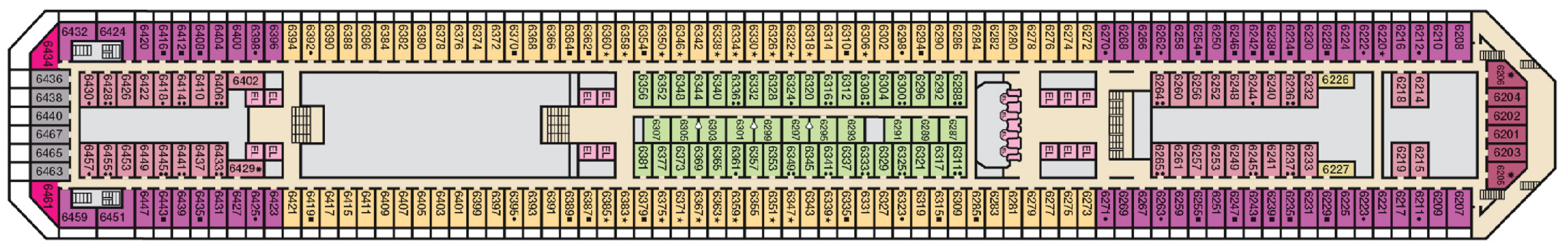 Deck 6 plan on Carnival Sunrise
