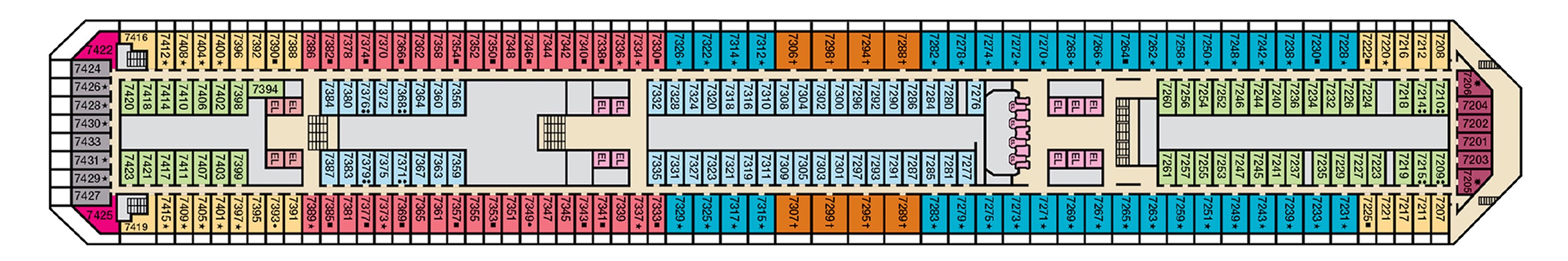 Deck 7 plan on Carnival Radiance