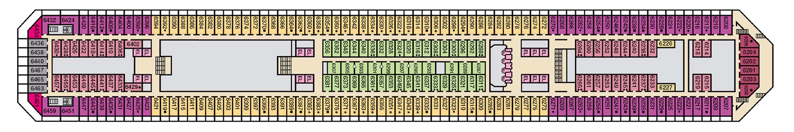 Deck 6 plan on Carnival Radiance