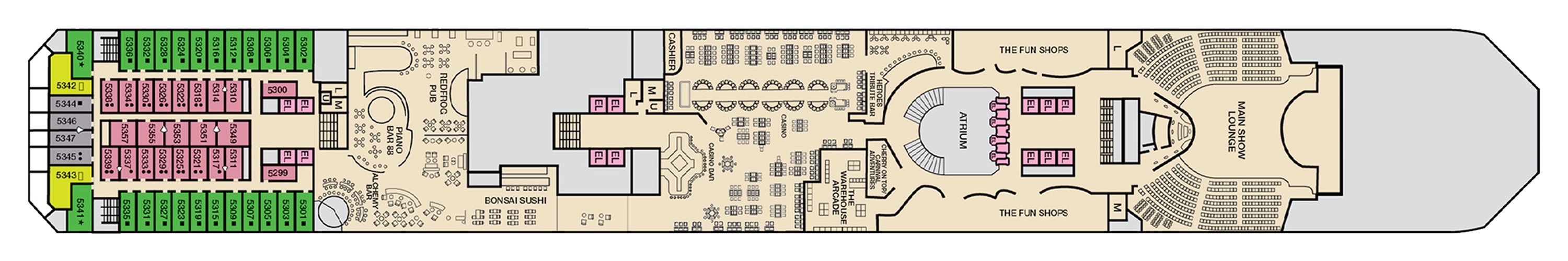Deck 5 plan on Carnival Radiance